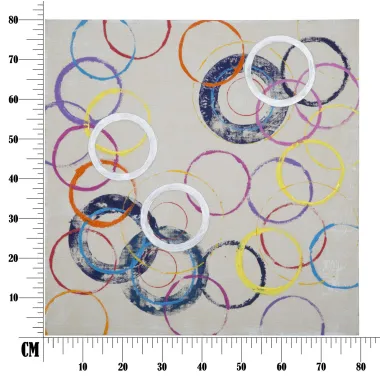 OBRAZ NA PŁÓTNIE FLOATING CIRCLES -A- 80X3X80 cm